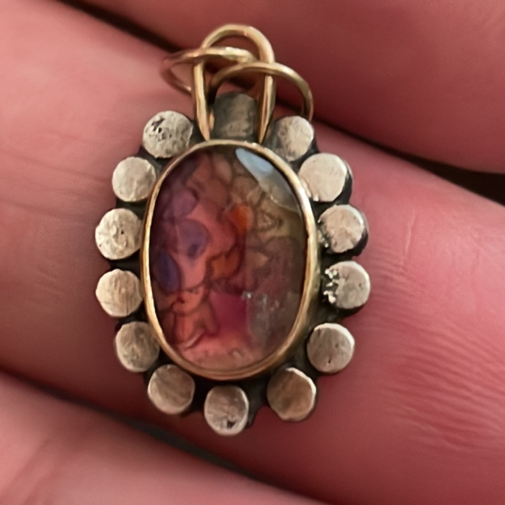 Custom watermelon tourmaline pendant